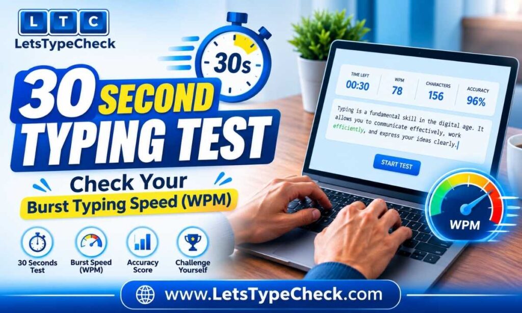 30 Second Typing Test — Check Your Burst Typing Speed (WPM)