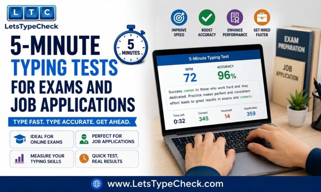 5-Minute Typing Tests for Exams and Job Applications
