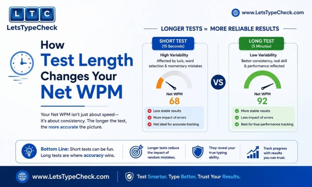 How Test Length Changes Your Net WPM