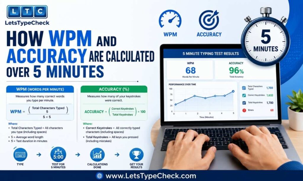 How WPM and Accuracy Are Calculated Over 5 Minutes