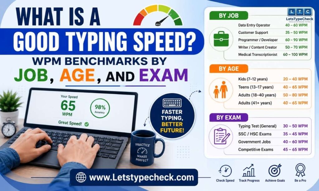 What Is a Good Typing Speed WPM Benchmarks by Job, Age, and Exam