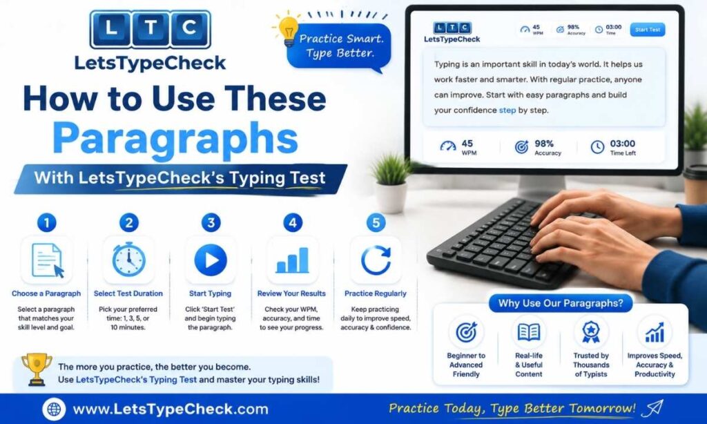 How to Use These Paragraphs With LetsTypeCheck Typing Test