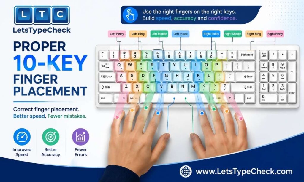 Proper 10-Key Finger Placement