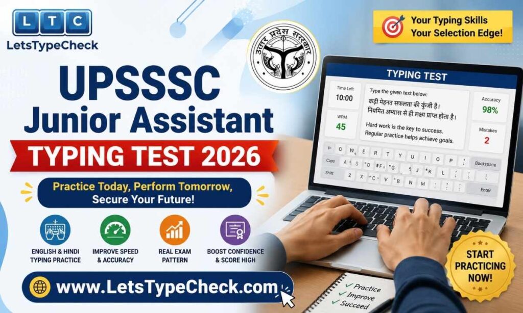 UPSSSC Junior Assistant Typing Test 2026
