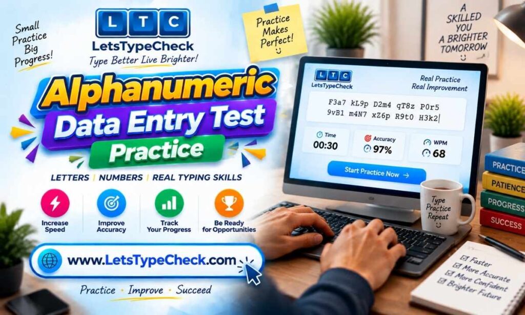 Alphanumeric Data Entry Test Practice