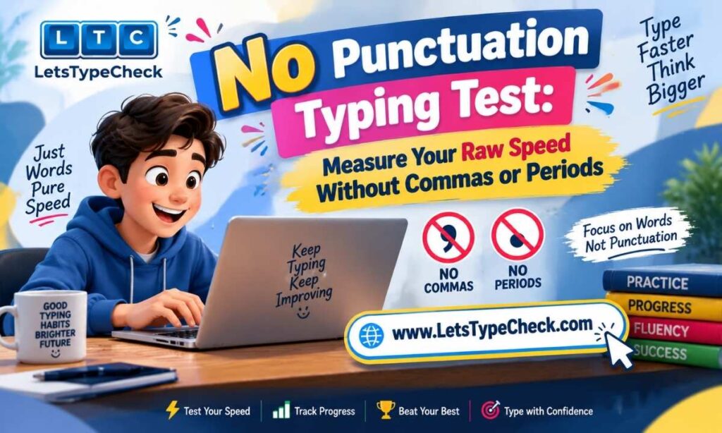 No Punctuation Typing Test Measure Your Raw Speed Without Commas or Periods